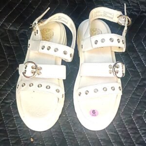 Vince Camuto White Stud-Accent Kids Buckle Sandals